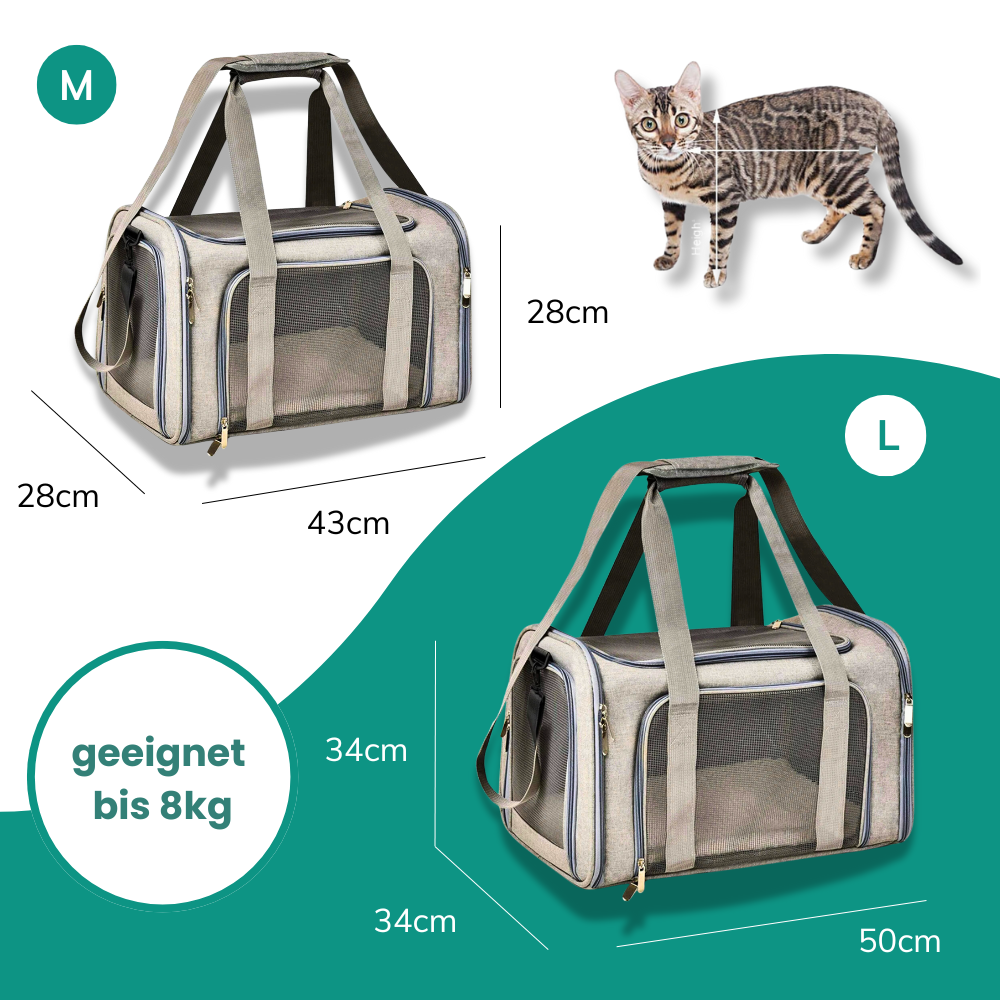 Tragetasche für Katzen & kleine Hunde – Sicher, komfortabel & flexibel unterwegs!