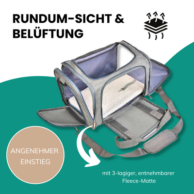 Tragetasche für Katzen & kleine Hunde – Sicher, komfortabel & flexibel unterwegs!