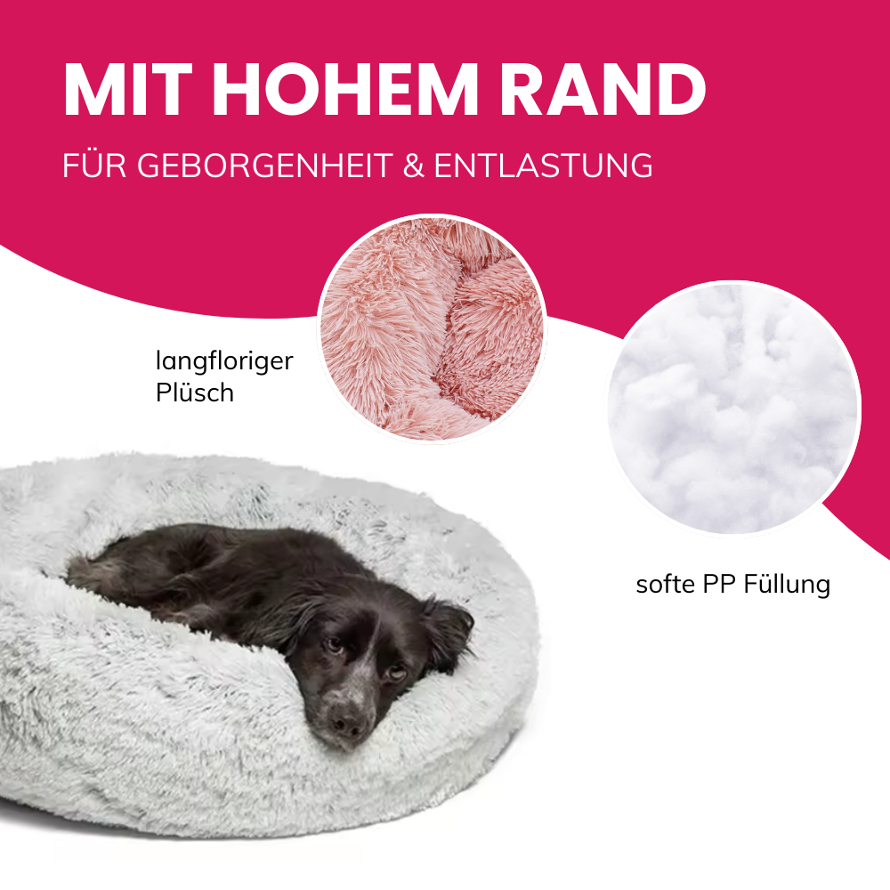 Rundes Haustierbett mit Rand – pure Entspannung für deinen Liebling!