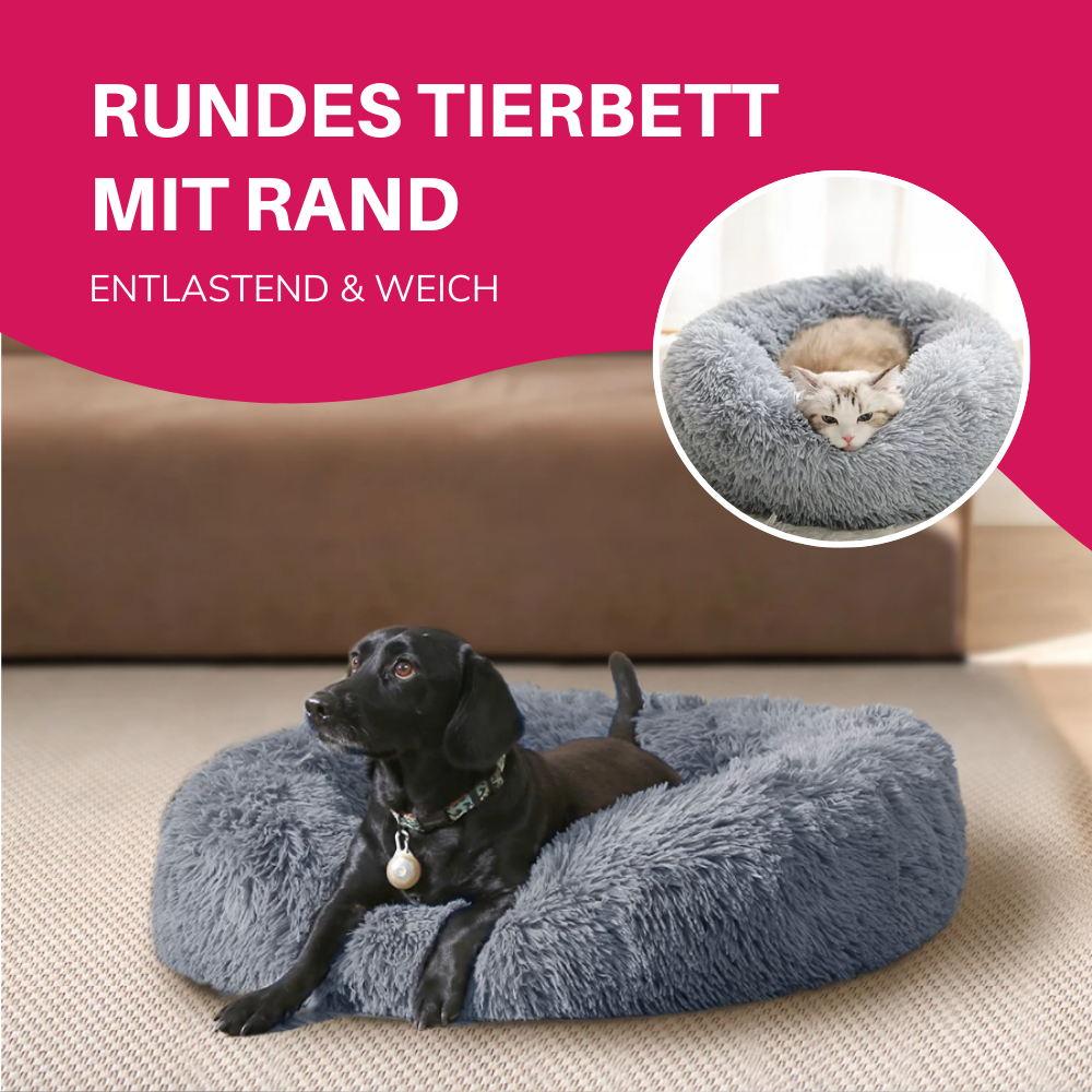 Rundes Haustierbett mit Rand – pure Entspannung für deinen Liebling!