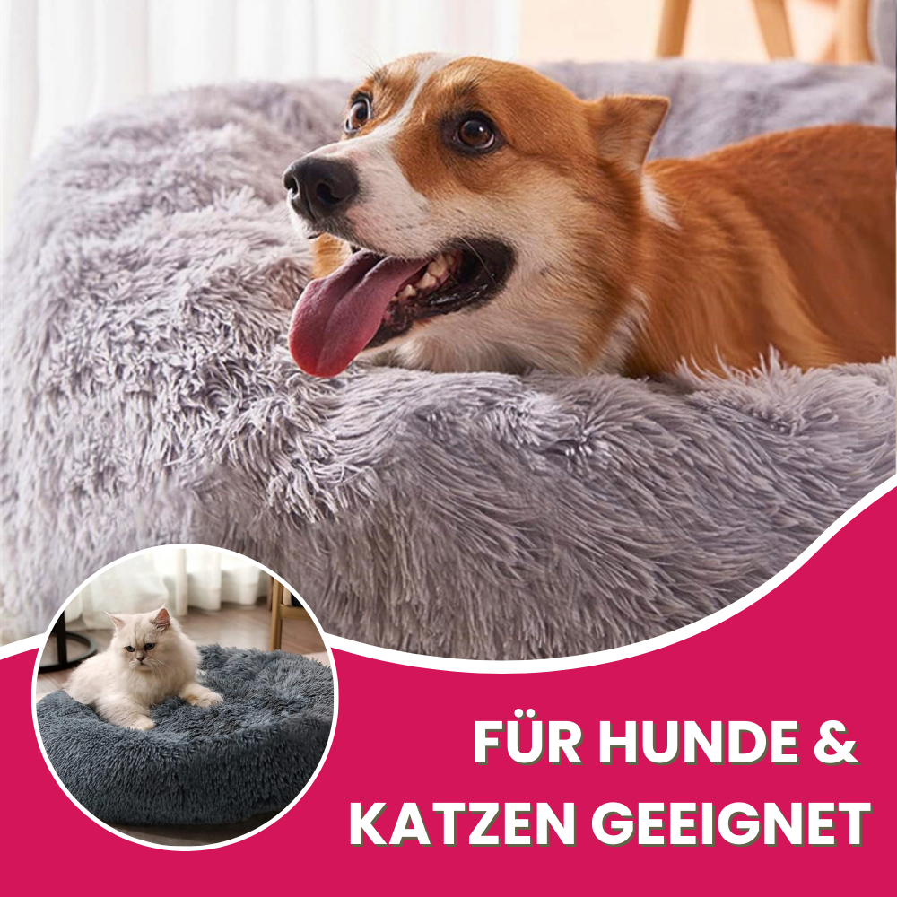 Rundes Haustierbett mit Rand – pure Entspannung für deinen Liebling!