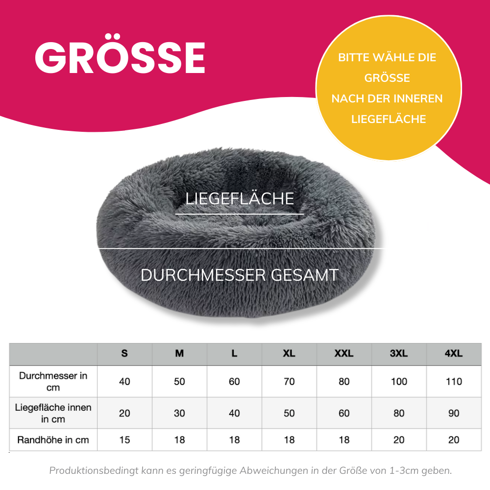 Rundes Haustierbett mit Rand – pure Entspannung für deinen Liebling!